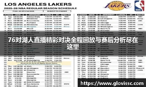 76对湖人直播精彩对决全程回放与赛后分析尽在这里